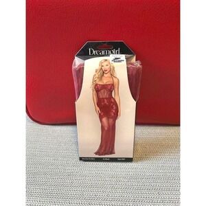 Dreamgirl 0487 Ox Blood Lace Bodystocking Gown OS Fits Most NEW